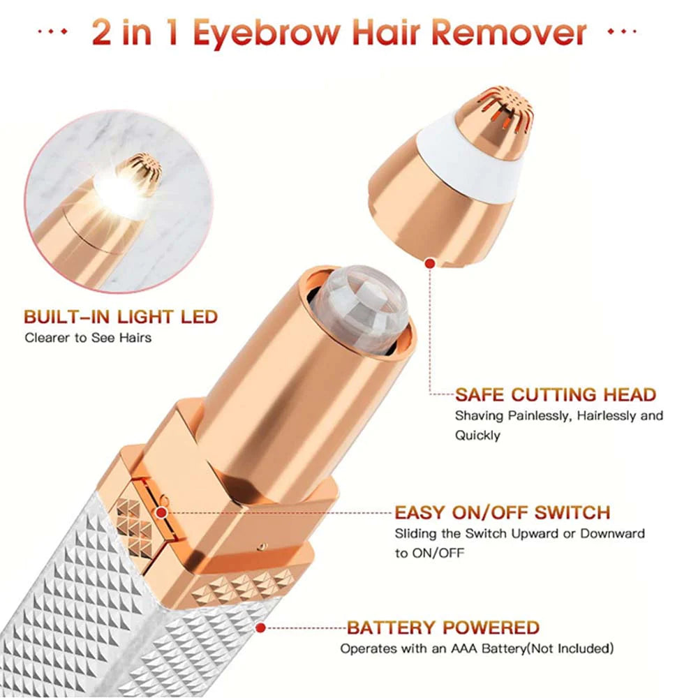 2 In 1 Facial Epilator, New Electric Eyebrow Trimmer, Portable Hair Remover, Painless Shaver for Women Bod, Facial Eyebrow Trimmer, USB Rechargeable Hair Shaving Device 2 In 1 Facial Epilator, New Electric Eyebrow Trimmer, Portable Hair Remover, Painless Shaver for Women Bod, Facial Eyebrow Trimmer, USB Rechargeable Hair Shaving Device